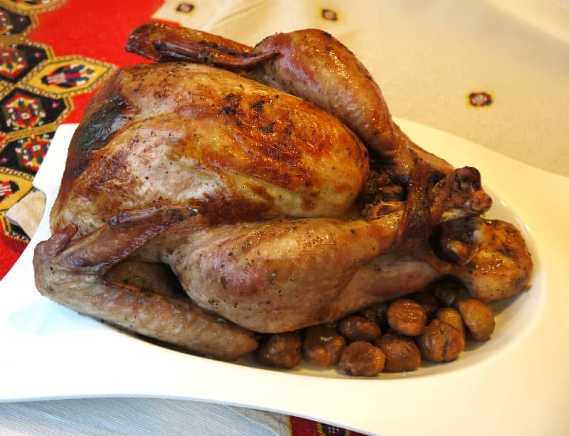 Turkey stuffed with chestnuts