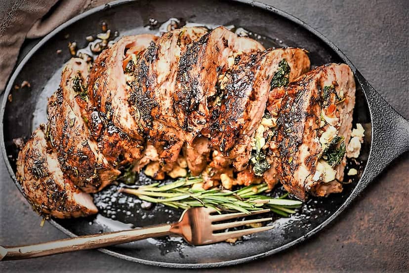 Stuffed pork for athletes