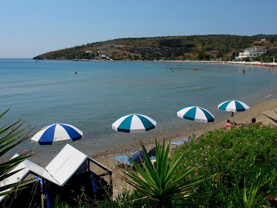 Agia Marina beach Aegina shallow water