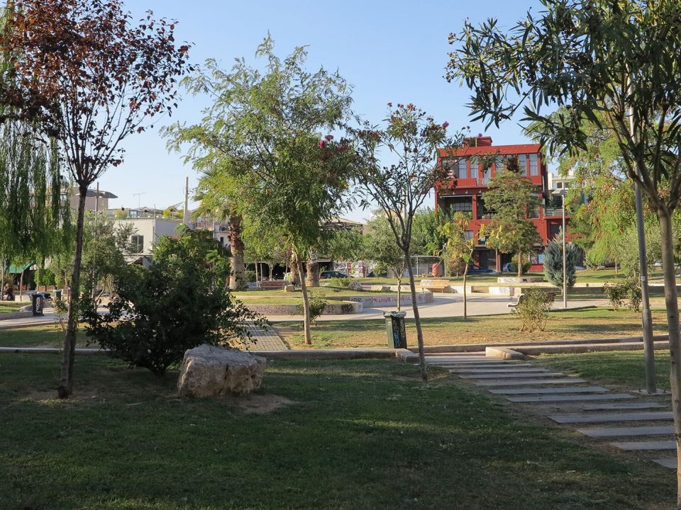 Gazi square Athens modern