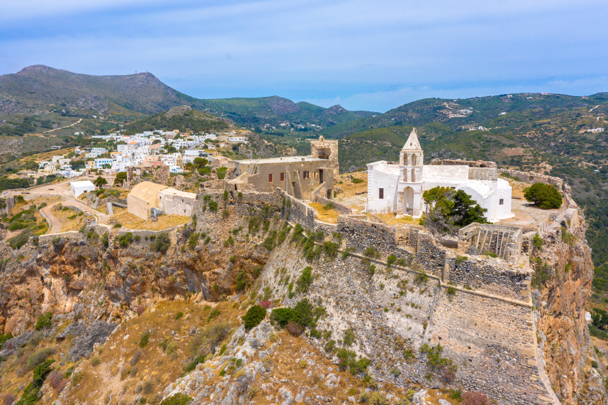 Chora and the castle on Kythera island