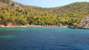 Bisti beach Hydra azure waters